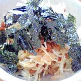 納豆の食べ方-味ポンでさっぱり☆キャベツ♪